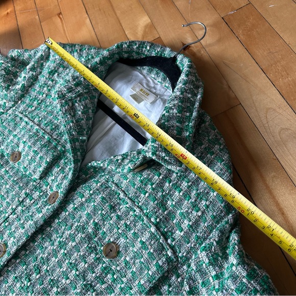 Anthropologie Maeve Sz XL Tweed Green Button Front Shacket Jacket - Picture 14 of 14